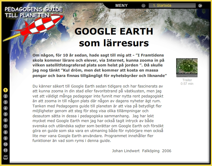Några lärresurser på Internet: Ladda ner Google Earth Pedagogens