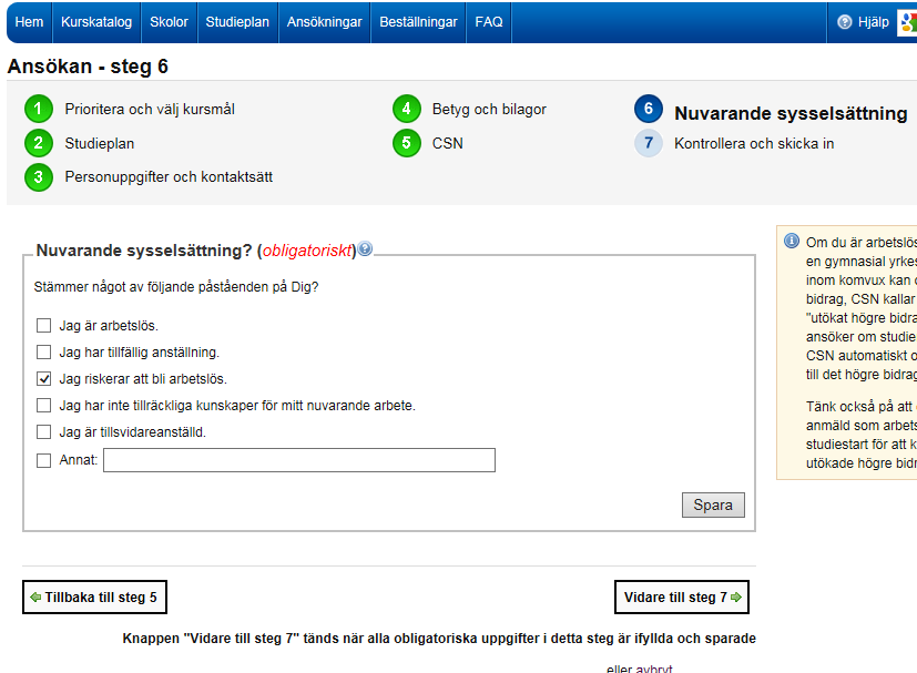 Steg 3. Personuppgifter och kontaktsätt.