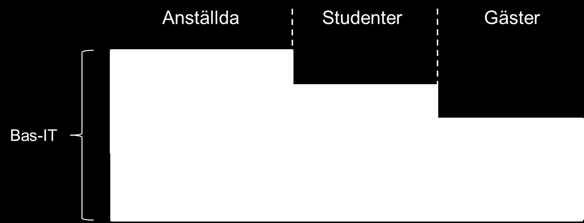 Medicinska fakulteten Biblioteks och IKT-enheten Översikt av Först är här en kort översikt av samtliga tjänster inom Bas-IT. Detaljerade beskrivningar börjar på sidan 6. 1.