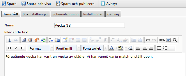 Skapa en nyhetslista till MARKERA I STRUKTURTRÄDET DÄR DU VILL SKAPA NYHETSLISTAN. HÖGERKLICKA.