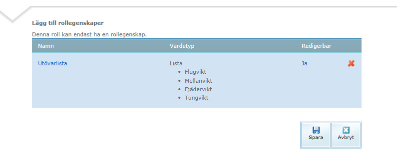 OBS! NÄR DU LAGT TILL ALLA ÖNSKADE VÄRDEN MÅSTE DU KLICKA PÅ LÄGG TILL LÄNGST UT TILL HÖGER I DIALOGRUTAN INNAN DU KLICKAR PÅ SPARA. Annars sparas inte de skapade värderna.