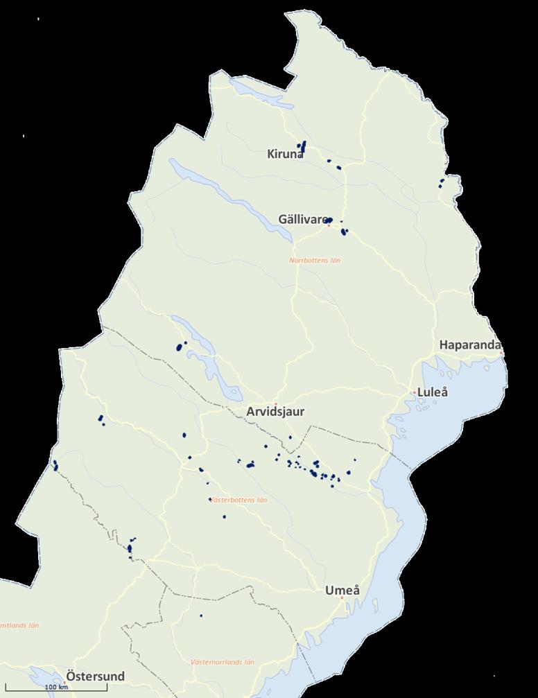 Undersökningstillstånd Bearbetningstillstånd Totalt undersökningstillstånd av Sveriges yta 1.