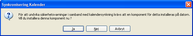 CRM-handbok - Begrepp, inställningar och egenskaper När du klickar på Avancerat öppnas dialogen Synkronisering Kalender.