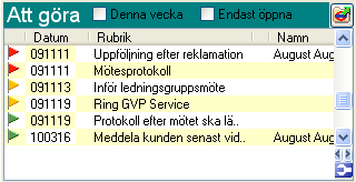 CRM-handbok - Aktiviteter 2.2. Att göra Att göra kan användas då en person vill registrera en aktivitet i Att göra -listan antingen för egen del eller till en medarbetare/kollega.