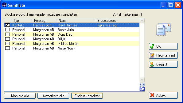 CRM-handbok - Aktiviteter I kolumnen till höger om kolumnen Från visas statusflagga för prioritet på aktiviteten.