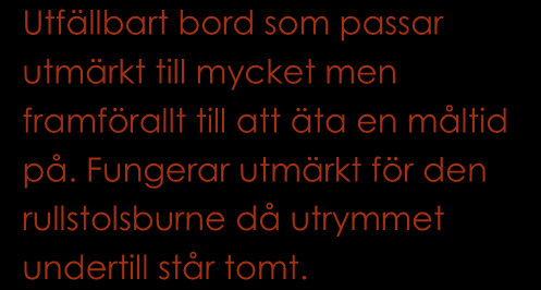 Ett bra greppbart stöd är viktigt för den rullstolsburne för att nå dit hen önskar. Köket är därför utrustat med en stång som kan användas som både stöd och handukshållare.