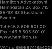 -v1 FULLMAKT För envar av advokaterna Gabriel Albemark, Ola Hansson och Caroline Waering eller den någon av dem i sitt ställe förordnar att vid samtliga domstolar och övriga myndigheter i Sverige och