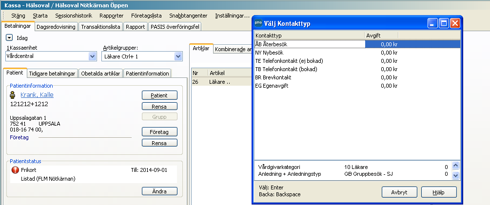 Ett nytt fönster visas där du i flera steg får välja parametrar. Fönsterrubriken anger vilken PASiS-parameter det är. Välj aktuell parameter och tryck [Enter] (eller dubbelklicka).