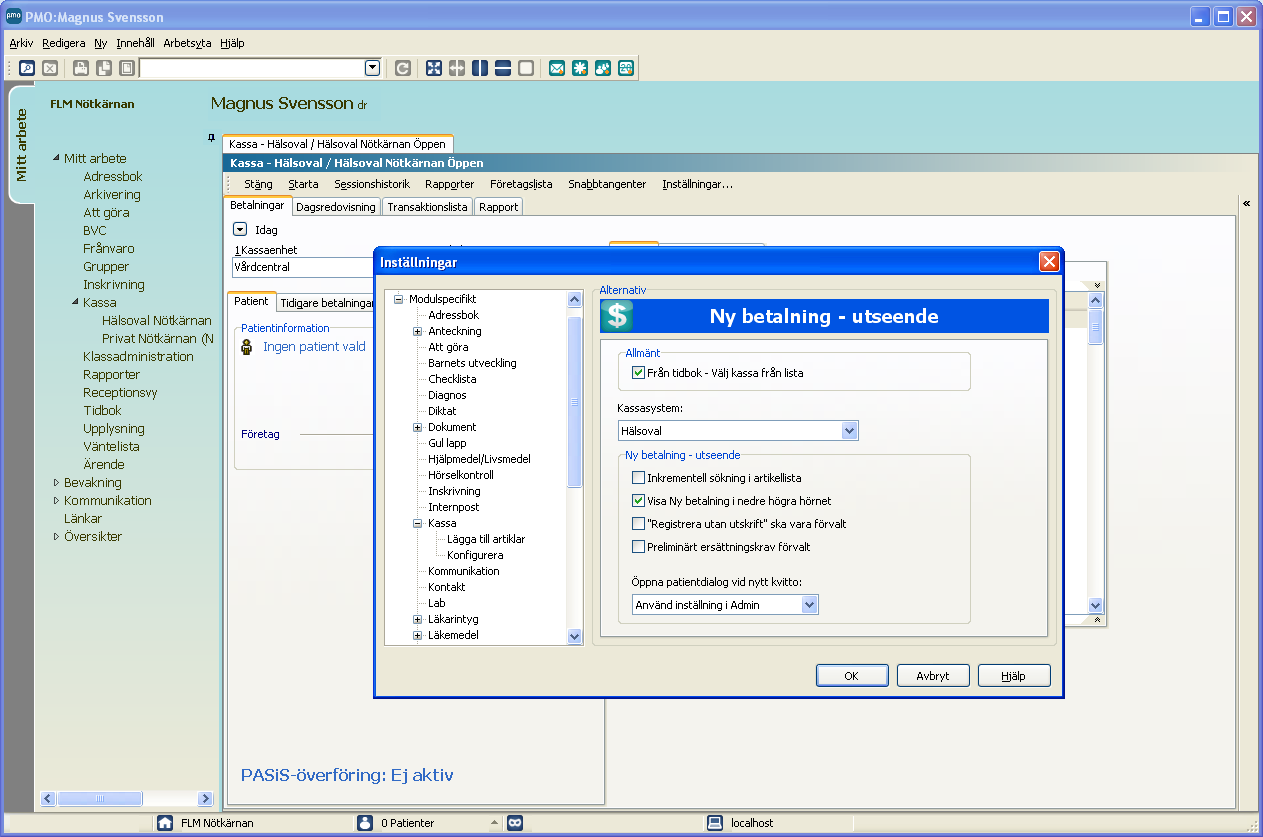 Öka artikellistans längd för bättre översikt Öppna först Hälsovalskassan och klicka på Inställningar. Bocka i Visa ny betalning i nedre högra hörnet. OK för att spara.