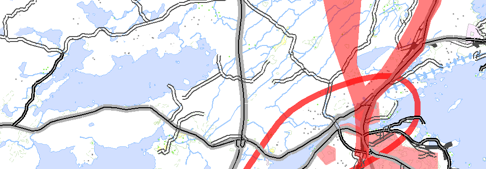 3.FÖRUTSÄTTNINGAR Tosätter 667 Enångersån Ångersjön 673 ENÅNGER Ljusne Enånger Dagens järnväg passerar genom mycket skogsmark, men passagerna av Ålsjön, Söderhamns resecentrum och Norraladalen med