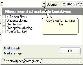 MedAKT 23 I denna lista väljer man den eller de kontakttyper som man vill se anteckningar för. Registrera åtgärder Vissa vårdgivare är ålagda att hålla statistik på utförda åtgärder.