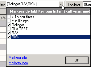 MedAKT 33 Innan labfilter kan användas måste dessa defineras. Labfilter underhålls under klinikens registerunderhåll Labfilter där det också beskrivs hur man skapar beräknade labvärden.