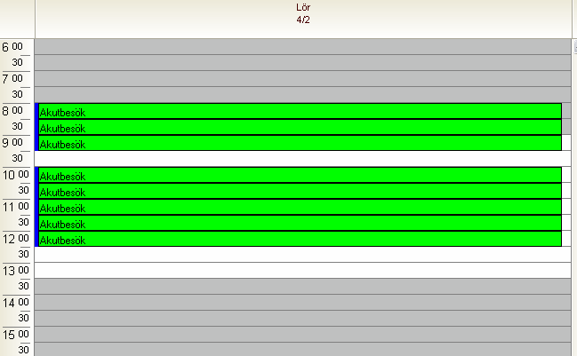 MedAKT 64 Cykliskt schema skall ej vara markerad. Giltighetsdatum fr.o.m och t.o.m skall båda anges med samma datum, dvs 2014-02-04 som ju är första lördagen i februari.