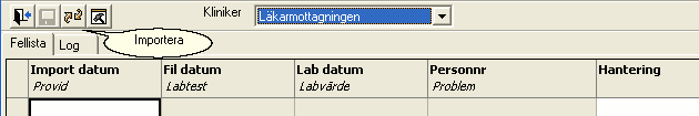 MedAKT 90 11.4 Test Då alla registreringar är gjorda skall en test utföras. Testdata och tillfälle överenskommes med respektive lab. Labimporten kräver att man ordinerar labsvar.