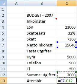 Autosumma Funktionen SUMMA är så ofta använd att den fått en egen knapp i standardverktygsfältet - Autosumma (AutoSum). Tecknet heter Sigma, den grekiska bokstaven S.