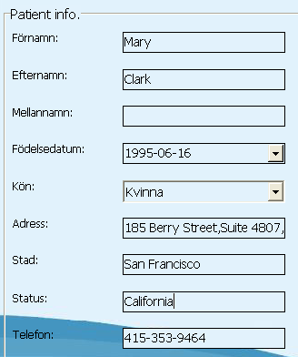 4.5.1 Patientinformation Klicka på Lägg till patient i fönstret Patient installation för att lägga till en ny patient. Fyll i patienten info.