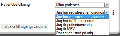 Vårdutförare: Med denna inställning kan man altså inta rollen av en annan vårdutförare och se vilka resultat denne individ har.