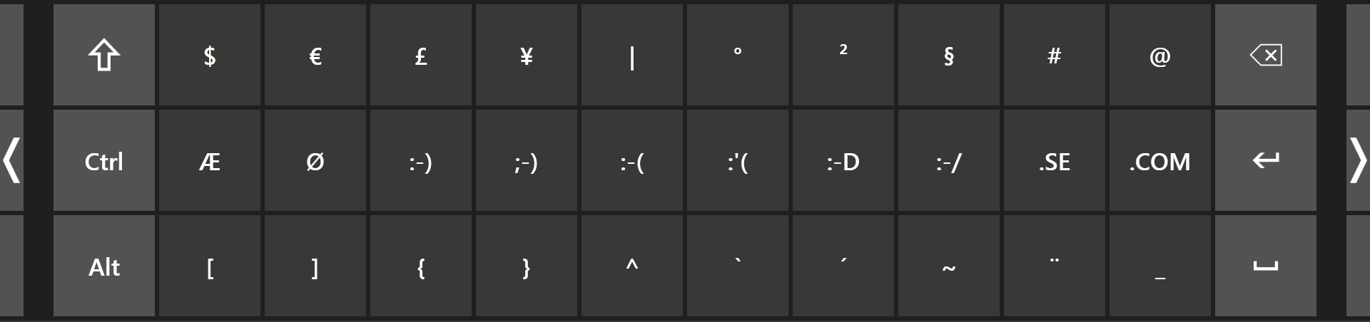 Figur 1.8 Andra sidan till höger eller vänster Figur 1.9 Första sidan till vänster Tangenterna Shift,Ctrl,Alt,Win och AltGrblir"långsamma"när deväljs.