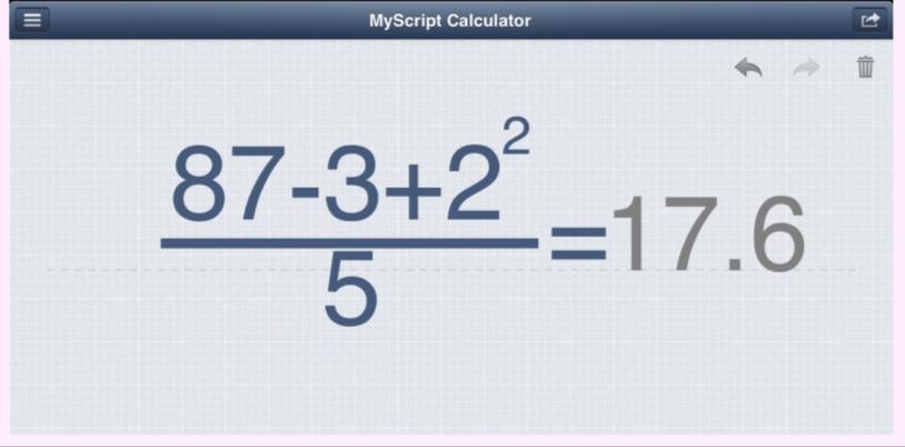 MyScript Calculator Skriv