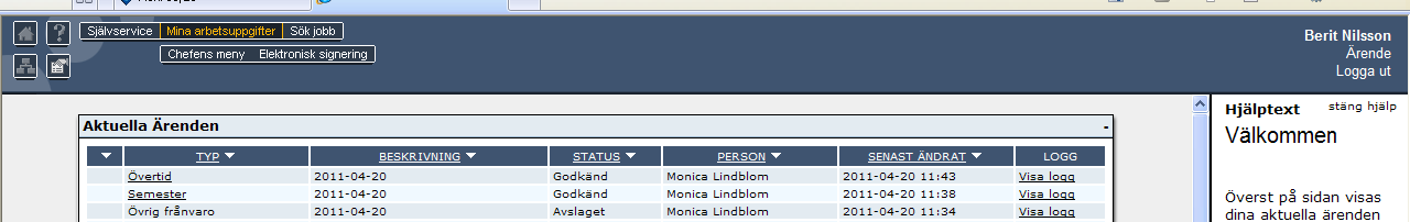 Klicka sedan på Räkna om och ersättningarna räknas utifrån schema och