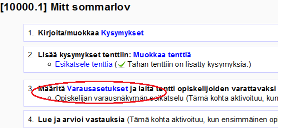 2.3. Plocka in frågor till tenten Till en tent kan du plocka frågor från flera olika kategorier.