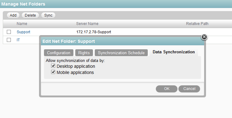 Net Folder Access Control Desktop and mobile device data