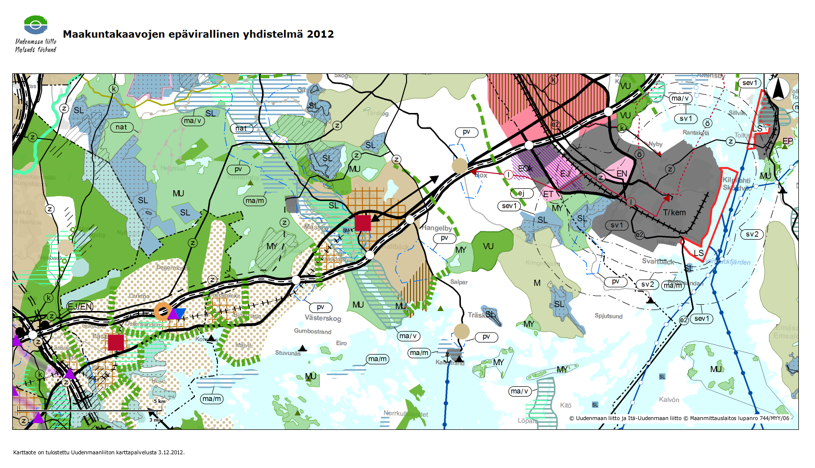 Landskapsplan I planeringsområdet gäller för närvarande den av miljöministeriet 15.2.2010 fastställda helhetslandskapsplanen för Östra Nyland.