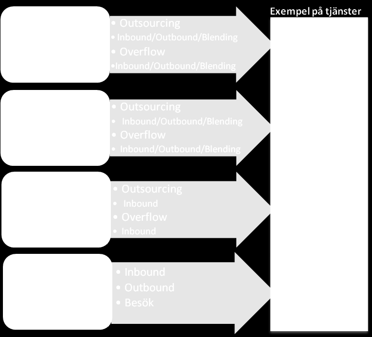 Intjäningsmodell Bilden till vänster beskriver intäktsflöden gällande respektive tjänst som H1 erbjuder.