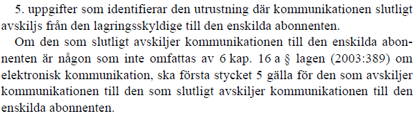 Förordningen (2003:396) om elektronisk kommunikation 43 -