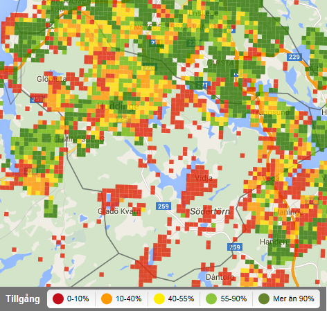 Bilaga 1 Tillgång till minst 100 Mbit/s i områden med befolkning eller arbetsställen i