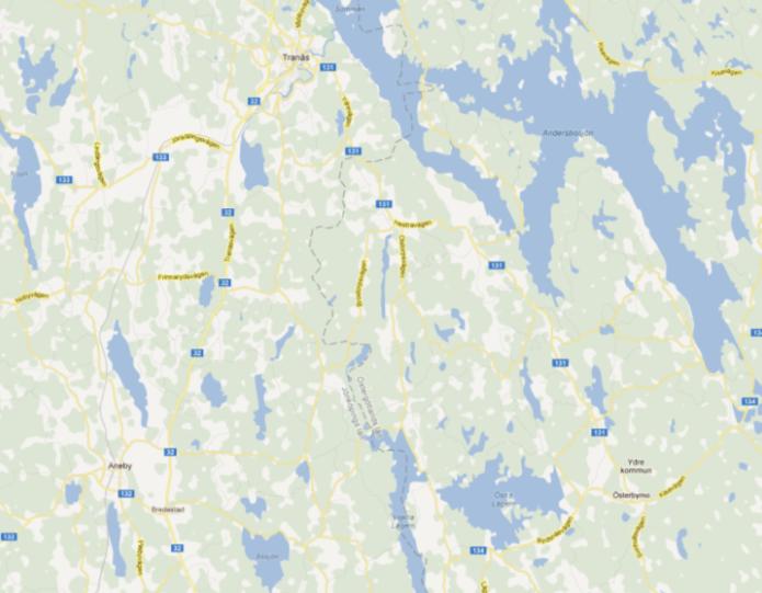 Beslutsversion 51(115) 1.12 Österbymo-Tranås 1.12.1 Allmänt och befintlig infrastruktur Österbymo och Tranås binds samman av väg 131. Tranås Österbymo 1.12.2 Befolkning och arbetstillfällen 1.12.2.1 Befolkning i tätorterna utmed stråket Stråket innefattar tre tätorter Österbymo, Hestra och Tranås.