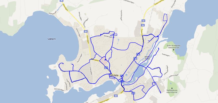 Utbyggnad av järnvägen pågår och från och med våren 2013 kommer Östgötapendeln att trafikera Motala-Mjölby. Bild 1: Kollektivtrafiken i Motala tätort. 4.2.2 Befolkning och arbetstillfällen 4.2.2.1 Befolkning Motala är centralort i länets västra del och har 29 700 invånare.