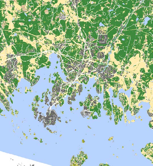 Klassning av grönytor Karlskrona Figur 8 visar SPOT-5 satellitdata