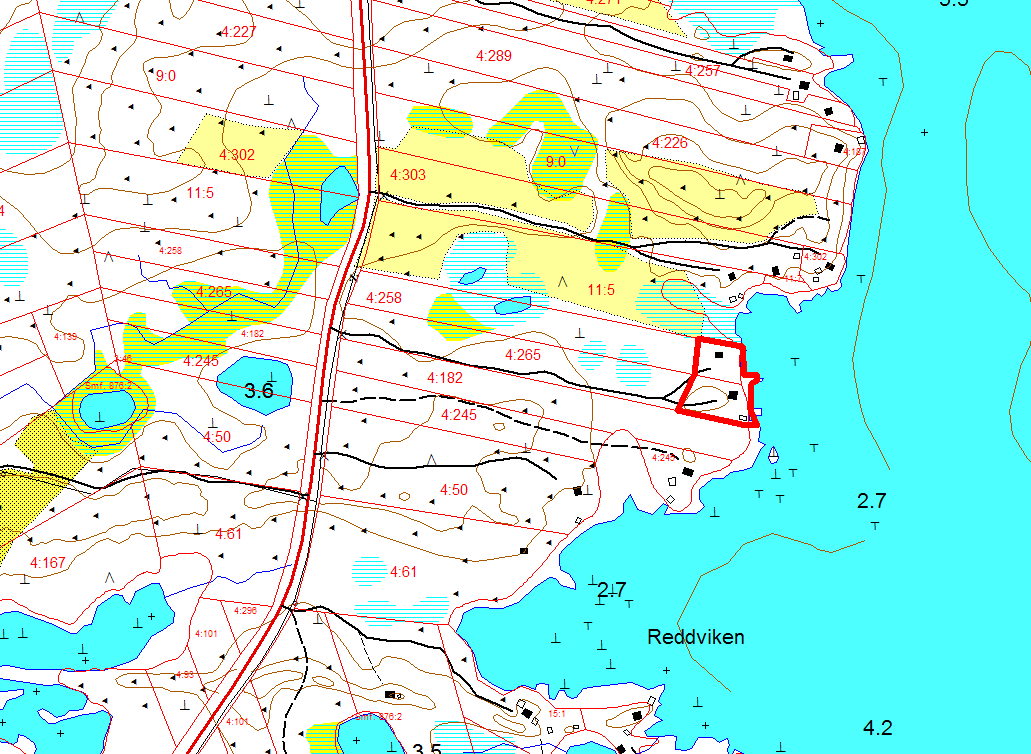 S i d a 3 Bild 3. Området på RNr 4:258 och RNr 4:265, dit byggnadsplatsen ska flyttas.