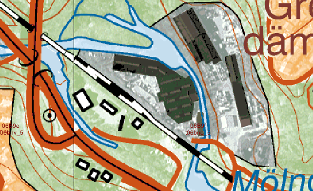 Överst ses provpunkterna i Rådasjöns utlopp (4), Ståloppet (2)och inloppet till Stensjön (3).