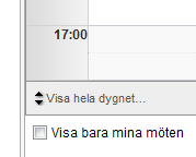 Personerna som bjuds in får ett inbjudningsmail som de kan svara på och välja om de accepterar eller inte. Kommentaren visas bredvid namnet på deltagaren i kalendern. Välj svar på inbjudan.