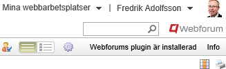 Senast besökta mappar Webforums plugin för Internet Explorer Webforum har utvecklat en plugin för Internet Explorer som ger användaren en utökad funktionalitet i dokumentarkivet.