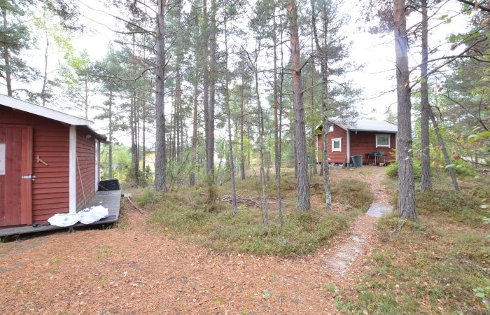 Stockholm. Kort promenad till Säbyviken, där det finns både brygga och badstrand som hör till området.