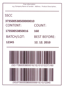 Palletiketten Pallarna ska märkas med GS1 Logistic Label (Palletikett).