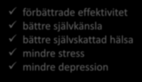 förbättrade effektivitet bättre självkänsla bättre