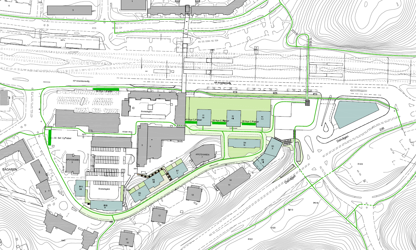 14 Trappan som löper från Gröndalsvägen till Tumba torg öster om parkeringshuset byggs om. Trappan från Gröndalsvägens östra ände till busstorget får ett nytt läge.