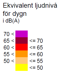 Ljudnivåer från Mörbyleden nordöst om Fribergaskolan är inte medräknade i beräkningarna i denna rapport eftersom Mörbyleden är en kommunal väg.