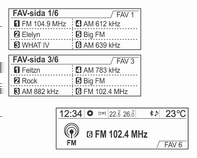 94 Radio Hur DAB-stationslistan används Visa DAB-information Hur förvalsknapparna används Registrera förvalsknapp Vrid multifunktionsknappen för att visa DAB stationslista.