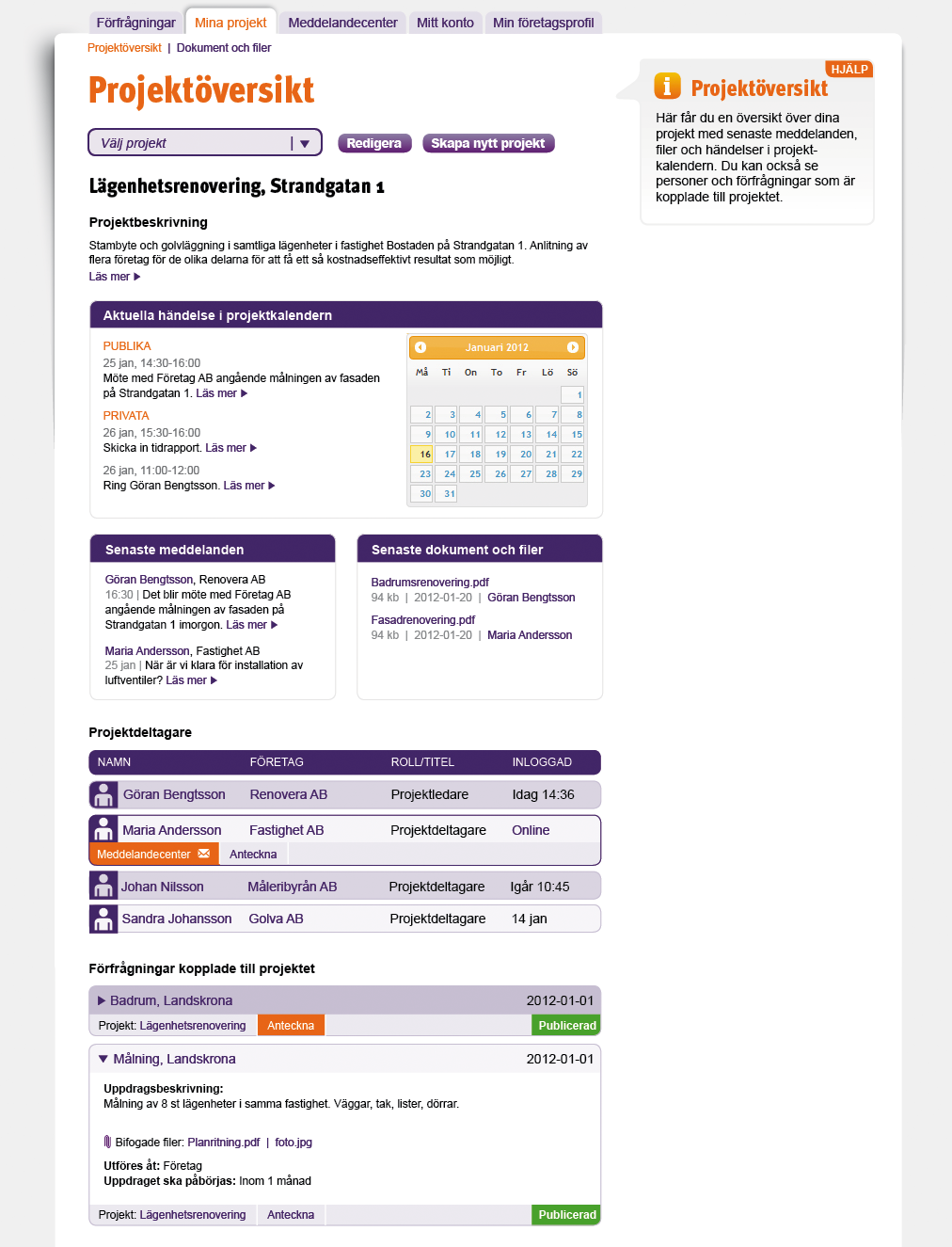 Projektverktyget del 1 I Prisidés projektverktyg kan du samla alla de uppdrag som hör samman med ett projekt.