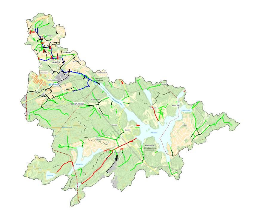 Figur 1. Orlångens avrinningsområde Nuvarande fosforhalt i Orlången pendlar mellan 50 och 80 µg/l i augusti som treårsmedelvärde och det medelvärdet var 51 µg/l i augusti 2014.