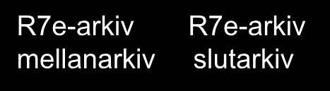 Andra mellanarkivlösningar Verksamhetssystem export mellanarkiv export R7e-arkiv (slutarkiv)