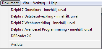 sid 5 Installationen klar starta DBReader När installationsprogrammet är klart, kan du direkt köra igång DBReader.