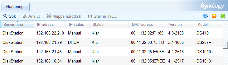 Följ anvisningarna som visas på skärmen för att slutföra installationen. 2 Synology Assistant kommer att installeras och köras på din dator.