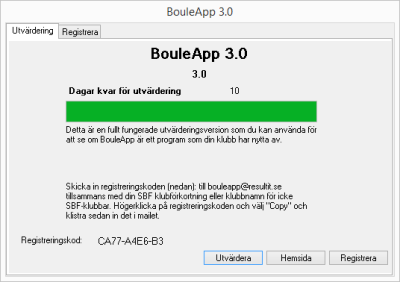 2 Licens och support 2.1 Licenshanteringen För att använda BouleApp efter att testperioden gått ut behövs en licens.