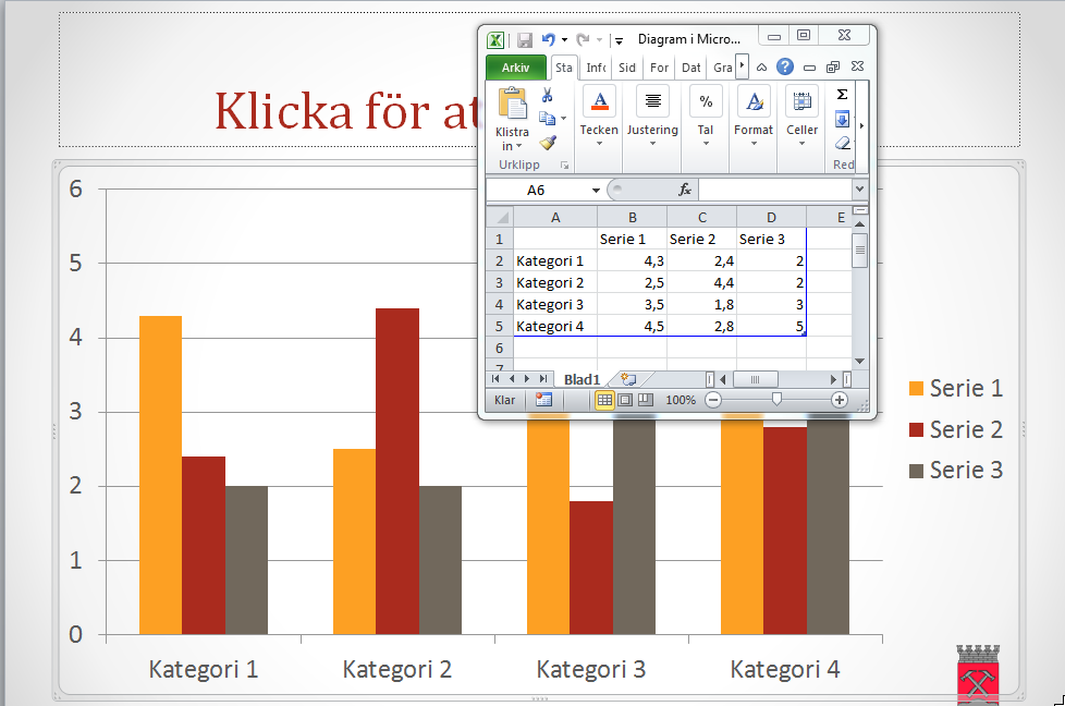 Diagram - Skapa diagram Diagram Diagram används för att presentera en mängd data på ett mer lättläst och lättförståeligt sätt.